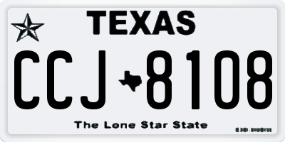 TX license plate CCJ8108