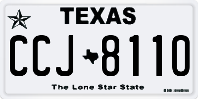 TX license plate CCJ8110
