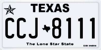 TX license plate CCJ8111