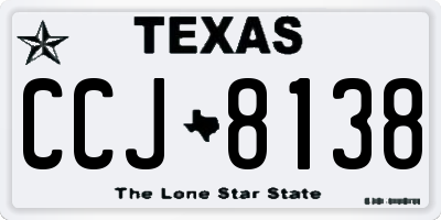 TX license plate CCJ8138