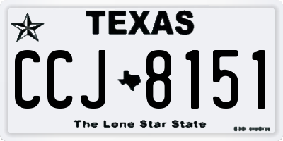 TX license plate CCJ8151