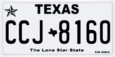 TX license plate CCJ8160
