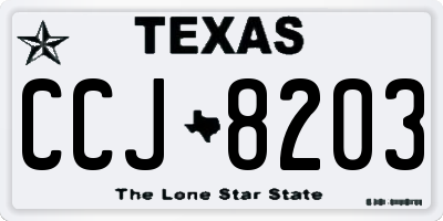 TX license plate CCJ8203