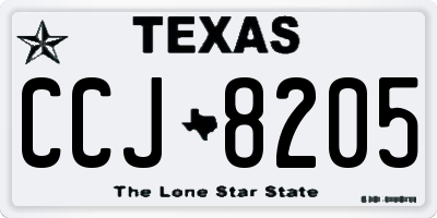 TX license plate CCJ8205