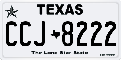 TX license plate CCJ8222