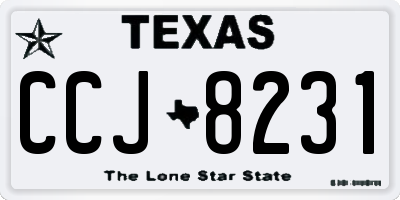 TX license plate CCJ8231