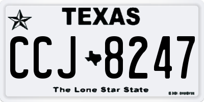 TX license plate CCJ8247