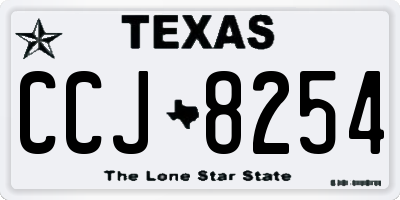 TX license plate CCJ8254