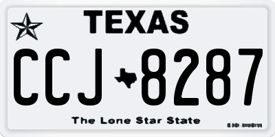 TX license plate CCJ8287