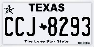 TX license plate CCJ8293