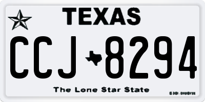 TX license plate CCJ8294