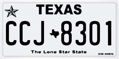 TX license plate CCJ8301