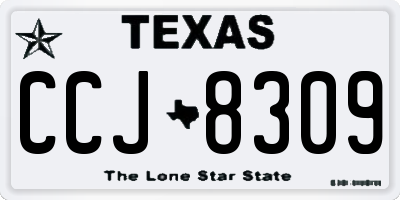 TX license plate CCJ8309