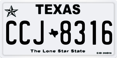 TX license plate CCJ8316