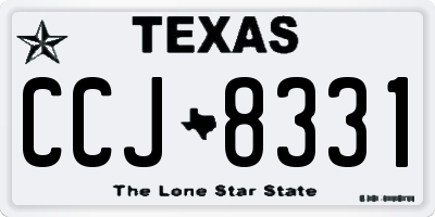 TX license plate CCJ8331