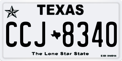 TX license plate CCJ8340