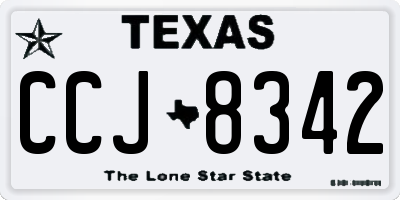 TX license plate CCJ8342