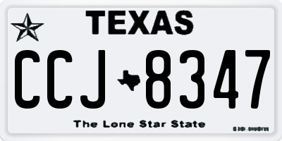 TX license plate CCJ8347