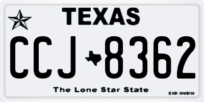 TX license plate CCJ8362