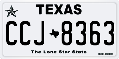 TX license plate CCJ8363