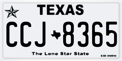 TX license plate CCJ8365