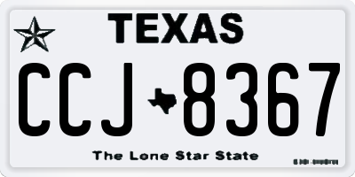 TX license plate CCJ8367