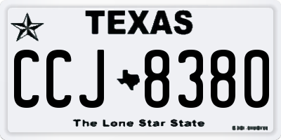 TX license plate CCJ8380