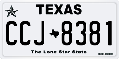 TX license plate CCJ8381