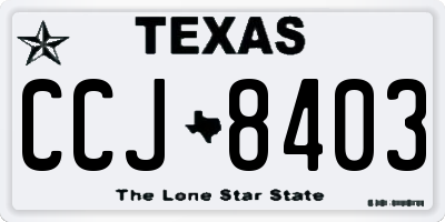 TX license plate CCJ8403