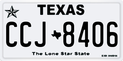 TX license plate CCJ8406
