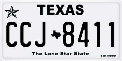 TX license plate CCJ8411