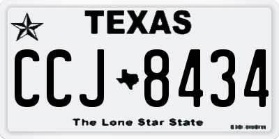 TX license plate CCJ8434