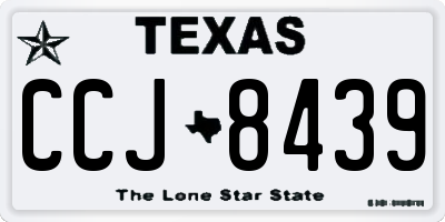 TX license plate CCJ8439