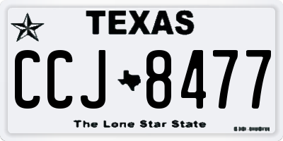 TX license plate CCJ8477