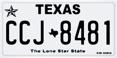 TX license plate CCJ8481