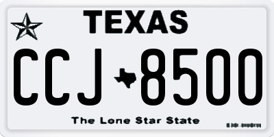 TX license plate CCJ8500