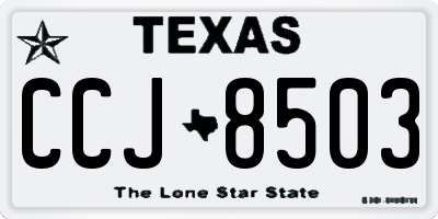 TX license plate CCJ8503