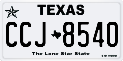 TX license plate CCJ8540