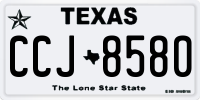 TX license plate CCJ8580