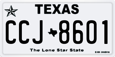 TX license plate CCJ8601