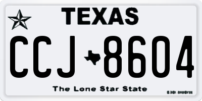 TX license plate CCJ8604