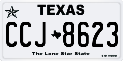 TX license plate CCJ8623