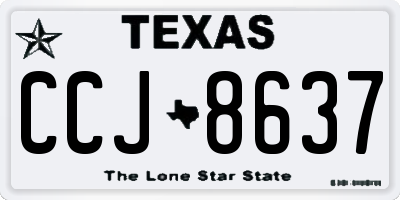 TX license plate CCJ8637