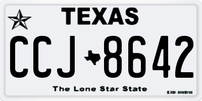 TX license plate CCJ8642