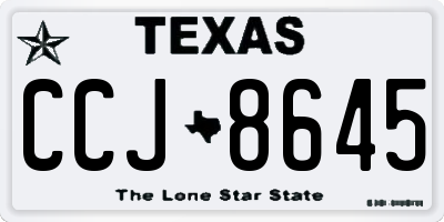TX license plate CCJ8645