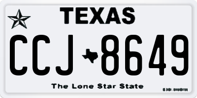 TX license plate CCJ8649