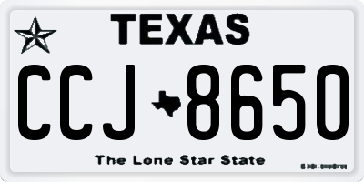 TX license plate CCJ8650