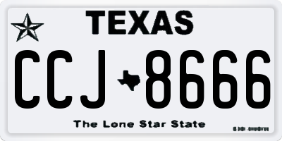 TX license plate CCJ8666