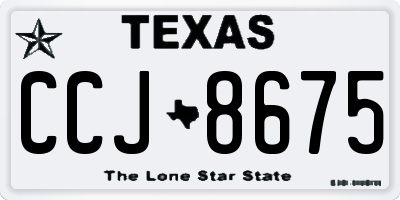 TX license plate CCJ8675