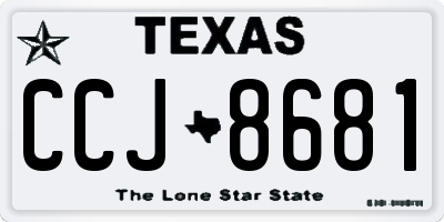 TX license plate CCJ8681